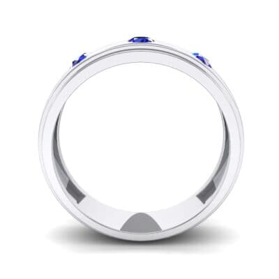 Three-Stone Bezel-Set Blue Sapphire Ring (0.33 CTW) Side View