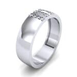 Wide Three Line Diamond Ring (0.12 CTW) Perspective View