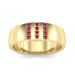 Wide Three Line Ruby Ring (0.12 CTW) Top Dynamic View