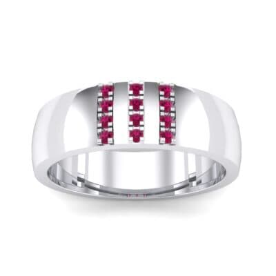 Wide Three Line Ruby Ring (0.12 CTW) Top Dynamic View