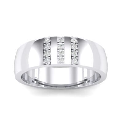 Wide Three Line Crystal Ring (0.12 CTW) Top Dynamic View