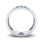 Wide Three Line Emerald Ring (0.12 CTW) Side View