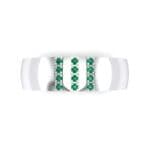 Wide Three Line Emerald Ring (0.12 CTW) Top Flat View