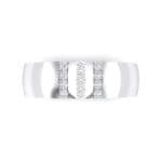 Wide Three Line Crystal Ring (0.12 CTW) Top Flat View