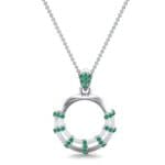 Sunbeam Emerald Pendant (0.18 CTW) Top Dynamic View