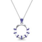 Sunbeam Blue Sapphire Pendant (0.18 CTW) Top Dynamic View