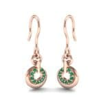 Pave Eclipse Drop Emerald Earrings (0.1 CTW) Perspective View