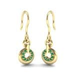Pave Eclipse Drop Emerald Earrings (0.1 CTW) Perspective View