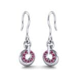 Pave Eclipse Drop Ruby Earrings (0.1 CTW) Perspective View