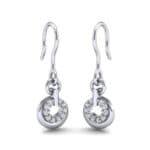 Pave Eclipse Drop Diamond Earrings (0.1 CTW) Perspective View