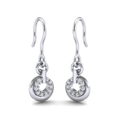 Pave Eclipse Drop Diamond Earrings (0.1 CTW) Perspective View