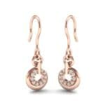 Pave Eclipse Drop Diamond Earrings (0.1 CTW) Perspective View