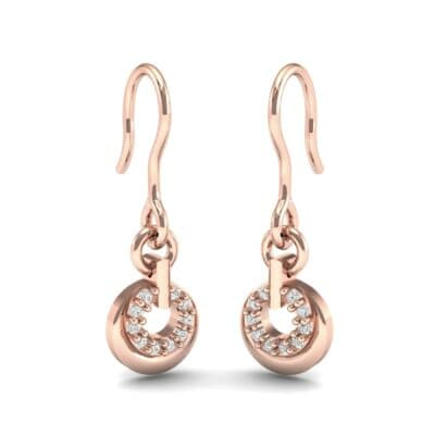 Pave Eclipse Drop Diamond Earrings (0.1 CTW) Perspective View