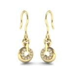 Pave Eclipse Drop Diamond Earrings (0.1 CTW) Perspective View