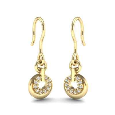 Pave Eclipse Drop Diamond Earrings (0.1 CTW) Perspective View