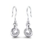 Pave Eclipse Drop Crystal Earrings (0.1 CTW) Perspective View