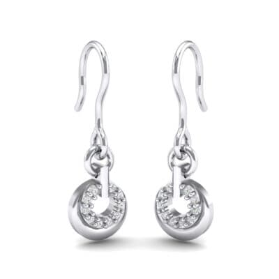 Pave Eclipse Drop Diamond Earrings (0.1 CTW) Perspective View