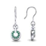 Pave Eclipse Drop Emerald Earrings (0.1 CTW) Top Dynamic View