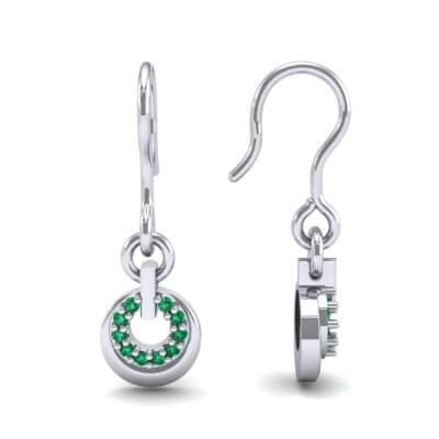 Pave Eclipse Drop Emerald Earrings (0.1 CTW) Top Dynamic View