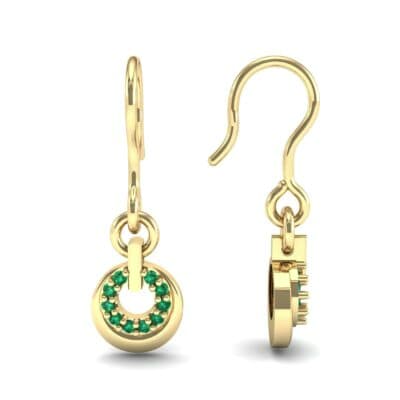 Pave Eclipse Drop Emerald Earrings (0.1 CTW) Top Dynamic View