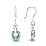 Pave Eclipse Drop Emerald Earrings (0.1 CTW) Top Dynamic View