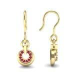 Pave Eclipse Drop Ruby Earrings (0.1 CTW) Top Dynamic View