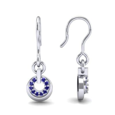 Pave Eclipse Drop Blue Sapphire Earrings (0.1 CTW) Top Dynamic View