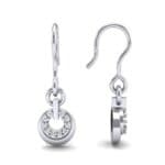 Pave Eclipse Drop Diamond Earrings (0.1 CTW) Top Dynamic View