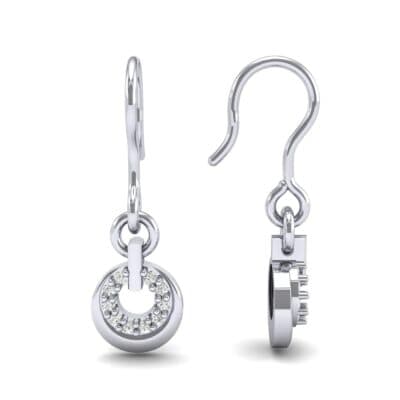 Pave Eclipse Drop Diamond Earrings (0.1 CTW) Top Dynamic View