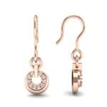 Pave Eclipse Drop Diamond Earrings (0.1 CTW) Top Dynamic View