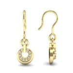 Pave Eclipse Drop Diamond Earrings (0.1 CTW) Top Dynamic View