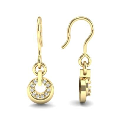Pave Eclipse Drop Diamond Earrings (0.1 CTW) Top Dynamic View