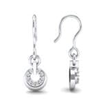 Pave Eclipse Drop Crystal Earrings (0.1 CTW) Top Dynamic View
