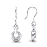 Pave Eclipse Drop Diamond Earrings (0.1 CTW) Top Dynamic View