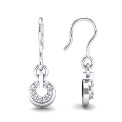 Pave Eclipse Drop Diamond Earrings (0.1 CTW) Top Dynamic View
