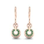 Pave Eclipse Drop Emerald Earrings (0.1 CTW) Side View