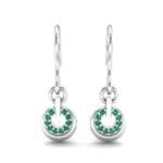 Pave Eclipse Drop Emerald Earrings (0.1 CTW) Side View