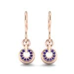 Pave Eclipse Drop Blue Sapphire Earrings (0.1 CTW) Side View