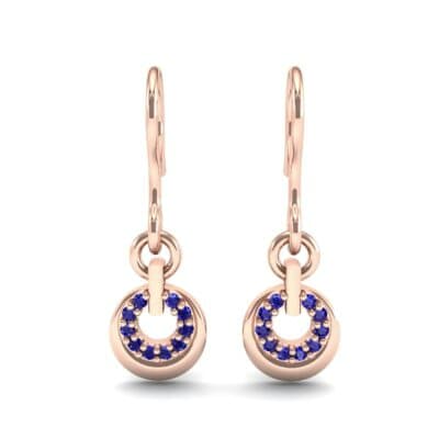 Pave Eclipse Drop Blue Sapphire Earrings (0.1 CTW) Side View