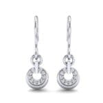 Pave Eclipse Drop Diamond Earrings (0.1 CTW) Side View