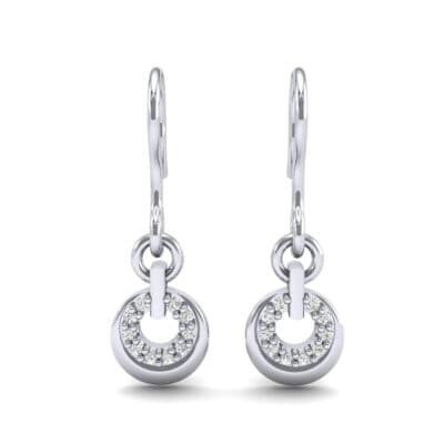 Pave Eclipse Drop Diamond Earrings (0.1 CTW) Side View