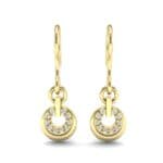 Pave Eclipse Drop Diamond Earrings (0.1 CTW) Side View