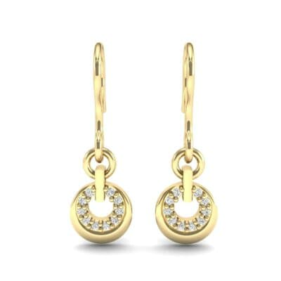Pave Eclipse Drop Diamond Earrings (0.1 CTW) Side View