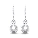Pave Eclipse Drop Diamond Earrings (0.1 CTW) Side View