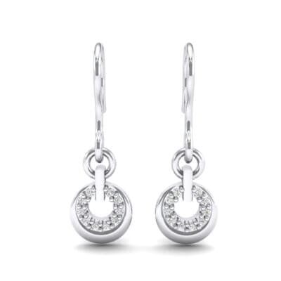 Pave Eclipse Drop Diamond Earrings (0.1 CTW) Side View