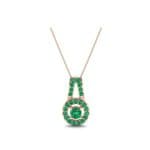 Pave Halo and Bail Emerald Pendant (0.4 CTW) Perspective View