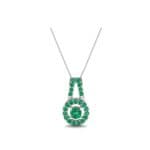 Pave Halo and Bail Emerald Pendant (0.4 CTW) Perspective View