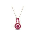 Pave Halo and Bail Ruby Pendant (0.4 CTW) Perspective View