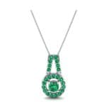 Pave Halo and Bail Emerald Pendant (0.4 CTW) Top Dynamic View