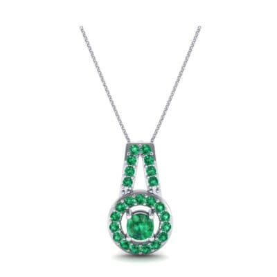 Pave Halo and Bail Emerald Pendant (0.4 CTW) Top Dynamic View
